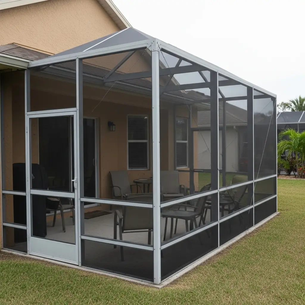 pool screen enclosure with aluminum framing for patio area in Spring Hill, FL